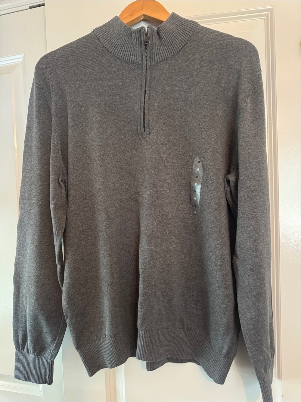 GAP Men's Charcoal Half-Zip Mock Neck Sweater